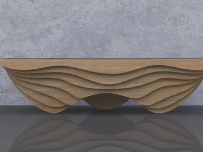 Parametric Wavy Wooden Furniture 02 - CNC files for cutting 3D model