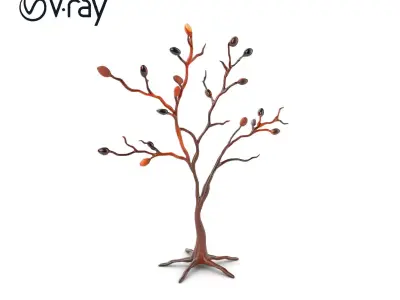 Artistic Tree Sculpture Model Pack Low-poly 3D model
