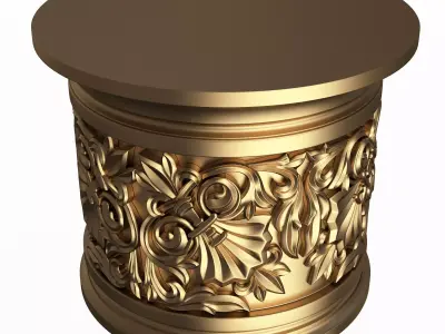 Carved Capital 01103 Low-poly 3D model
