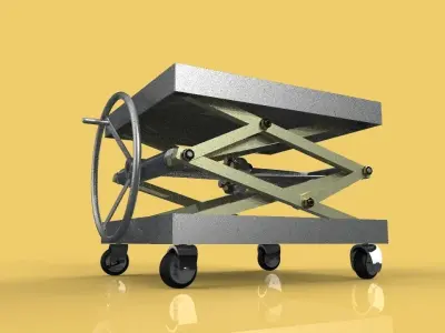 VINTAGE INDUSTRIAL SCISSOR LIFT TABLE 3D model