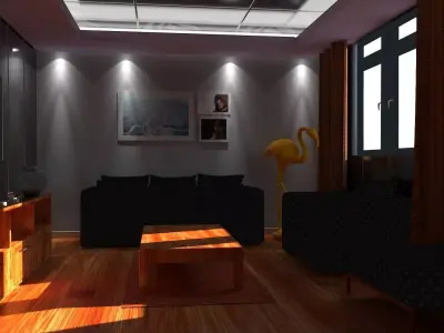 Living Room Interior Shot Free 3D model