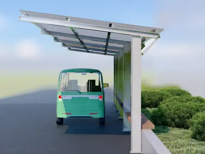 Bus Pergola Low-poly 3D model
