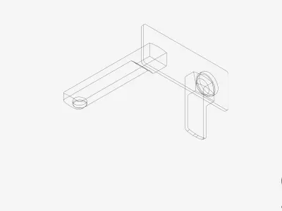 Wall Mixer Set - Luxury - Bold Low-poly 3D model