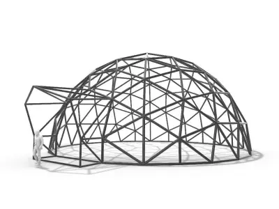 Geodesic Dome with Door Opening V3 3D model