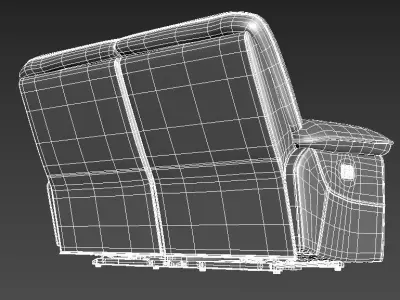 2 seater power recliner sofa Low-poly 3D model