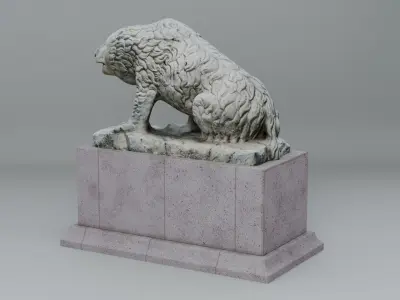 Bear Statue Low-poly 3D model