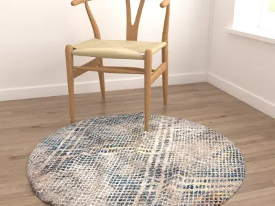Round Rug Set 234 3D model