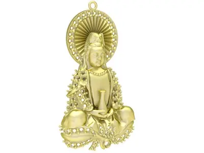 Luxury Seated Guanyin Pendant Jewelry Design 3478 3D print model