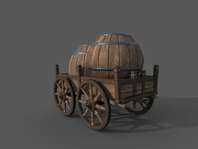 Carriage - 02 Low-poly 3D model