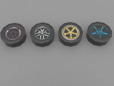 Low Poly Parking Cars Low-poly 3D model