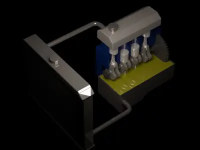 Engine lubrication system 3D model