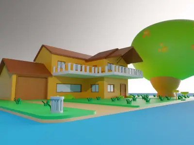 Cartoon house 3D model purchase