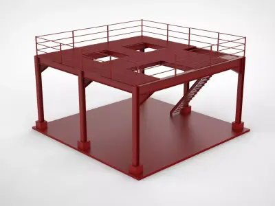 Metal platform 3D model