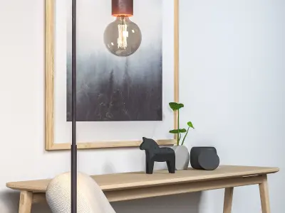 Scandinavian Armchair Set  3D model