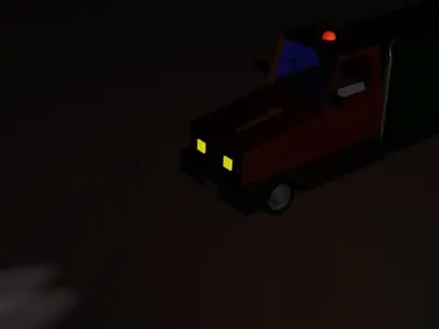 Low-poly Truck PBR Game ready driving Free low-poly 3D model