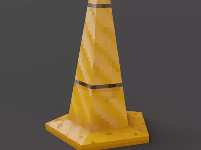 Cone - PBR pixel art - PSX Retro Style Low-poly 3D model
