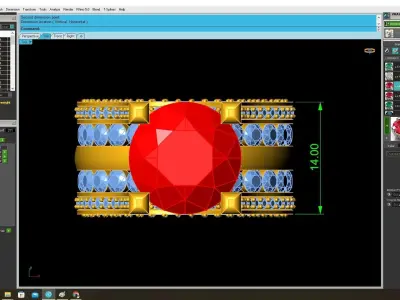 Luxury Round Stone Triple Band Diamond Ring 3D Model 3815 3D print model