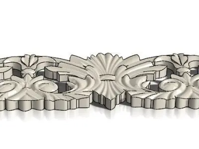 Bas-relief ornate scrolls 3D print model
