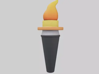 Torch Icon v1 001 Low-poly 3D model