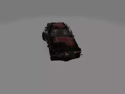 low-poly broken car Free low-poly 3D model