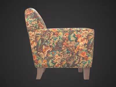 Vintage Armchair 3D Model Textured FBX OBJ Blend 3D model