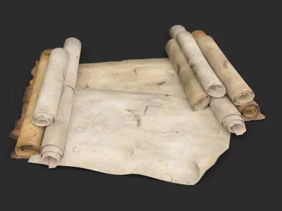 Old Parchment Low-poly 3D model