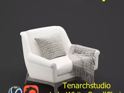 Tenarchstudio Lulu White small chair Render ready  3D model