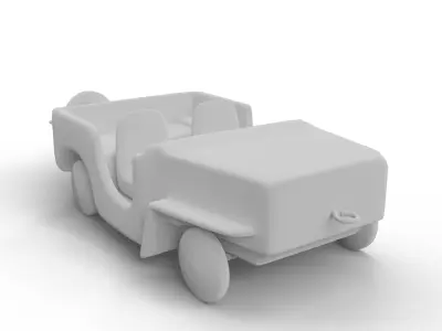 Vintage Wooden Toy Car Low-poly 3D model by ErikNurshin