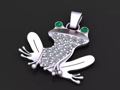 Emerald Frog Pendant  3D print model