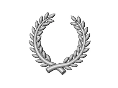 Bay leaves branches crown onlay relief 3D print model