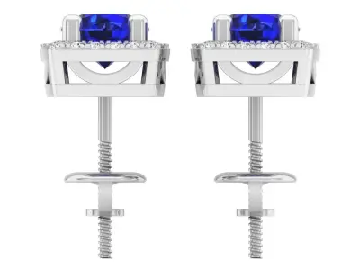 AV 295 Round Diamond Ladies Halo Style Stud Earring 3D print model