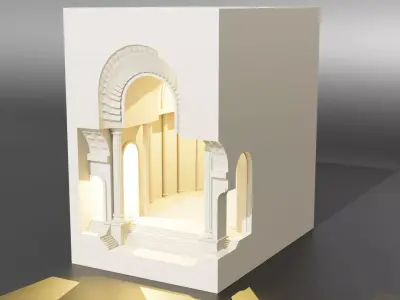 Plaster Wall Lamp Classical Arch Niche Interior 3D print model