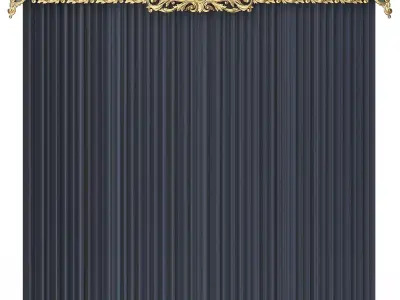 Cornice Classic Curtain 016 Low-poly 3D model