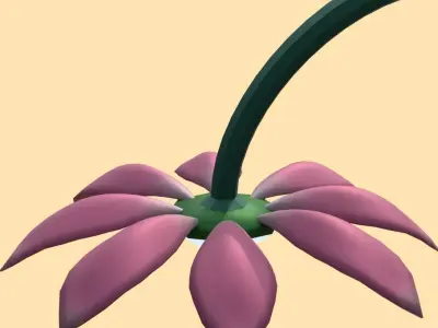 LampPost24 flower street lamp Free low-poly 3D model