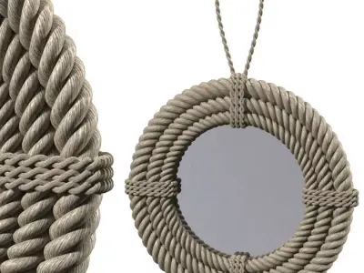 Hanging Rope Mirror 3D model