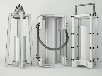 Tan Lanterns 3D model