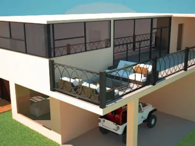 Simple Modern House  Free 3D model