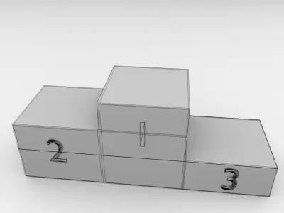 Podium cube with numbers 3D model