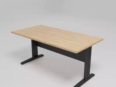 OGI N - Rectangular melamine-faced chipboard office desk - Free 3D model