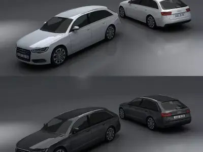 Audi A6 Low-poly 3D model