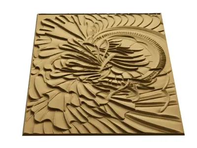 modern panel wall decor set relief stl mural CNC 291 3D model