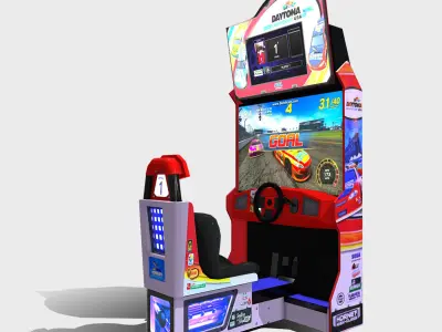 Low Poly PBR Daytona car racing game machine Low-poly 3D model