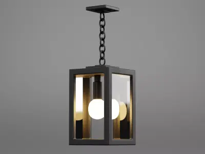 Lantern V3 - Modern Hanging Lamp Low-poly 3D model