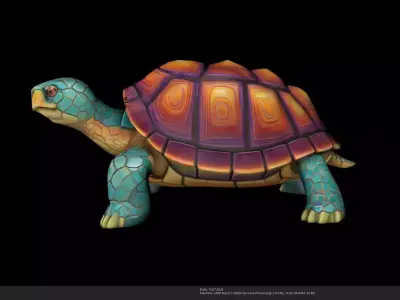 Stylized Tortoise 3D Model  - AI Low-poly 3D model