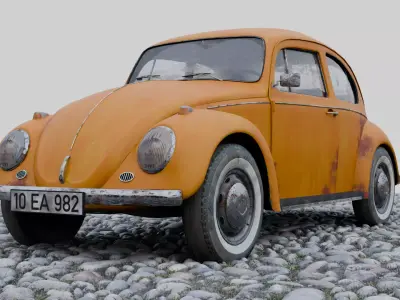 VW KAEFER BEETLE 1300 MODEL 1963 Low-poly 3D model