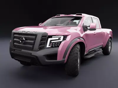 Nissan 4x4 Car Metallic Fuchsia Low-poly 3D model