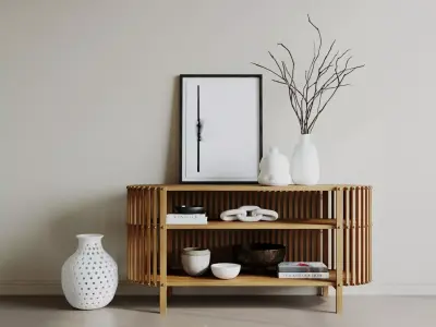 Console table with decor 3D model