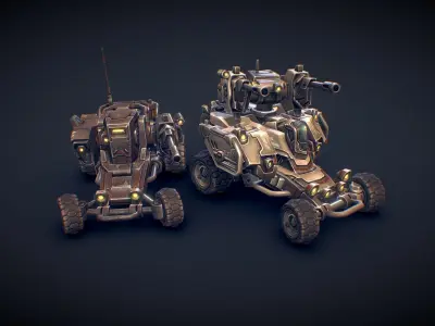Sci-Fi Buggies 3D model 3D model