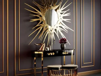 Console table with decor by Koket 3D model