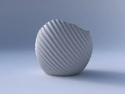 Bowl compressed 3 with bent extruded lines 3D print model